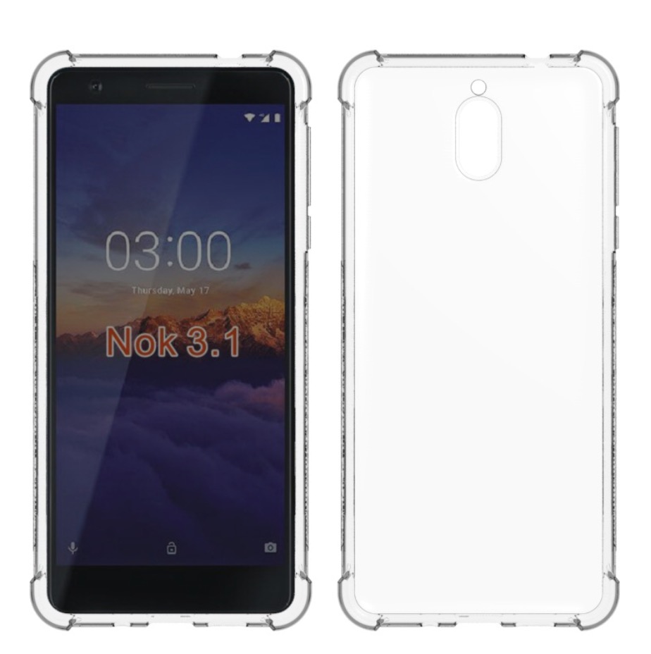 

Чехол задняя-панель-накладка-бампер Tocco для Nokia 3.1 с защитой углов, противоударный, Прозрачный