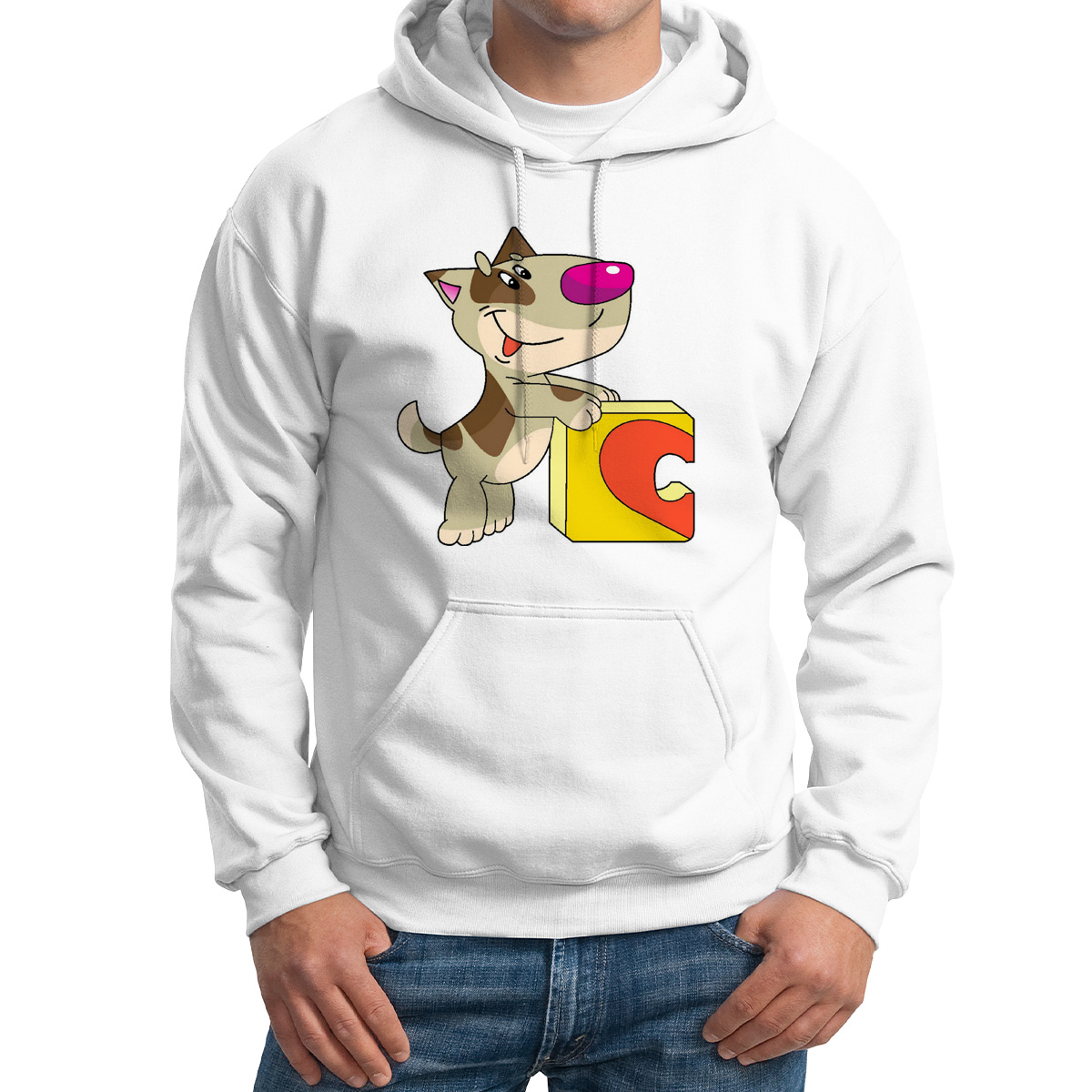 

Худи унисекс CoolPodarok Собака мальчик есть пара белое 52 RU, Белый, M0113962