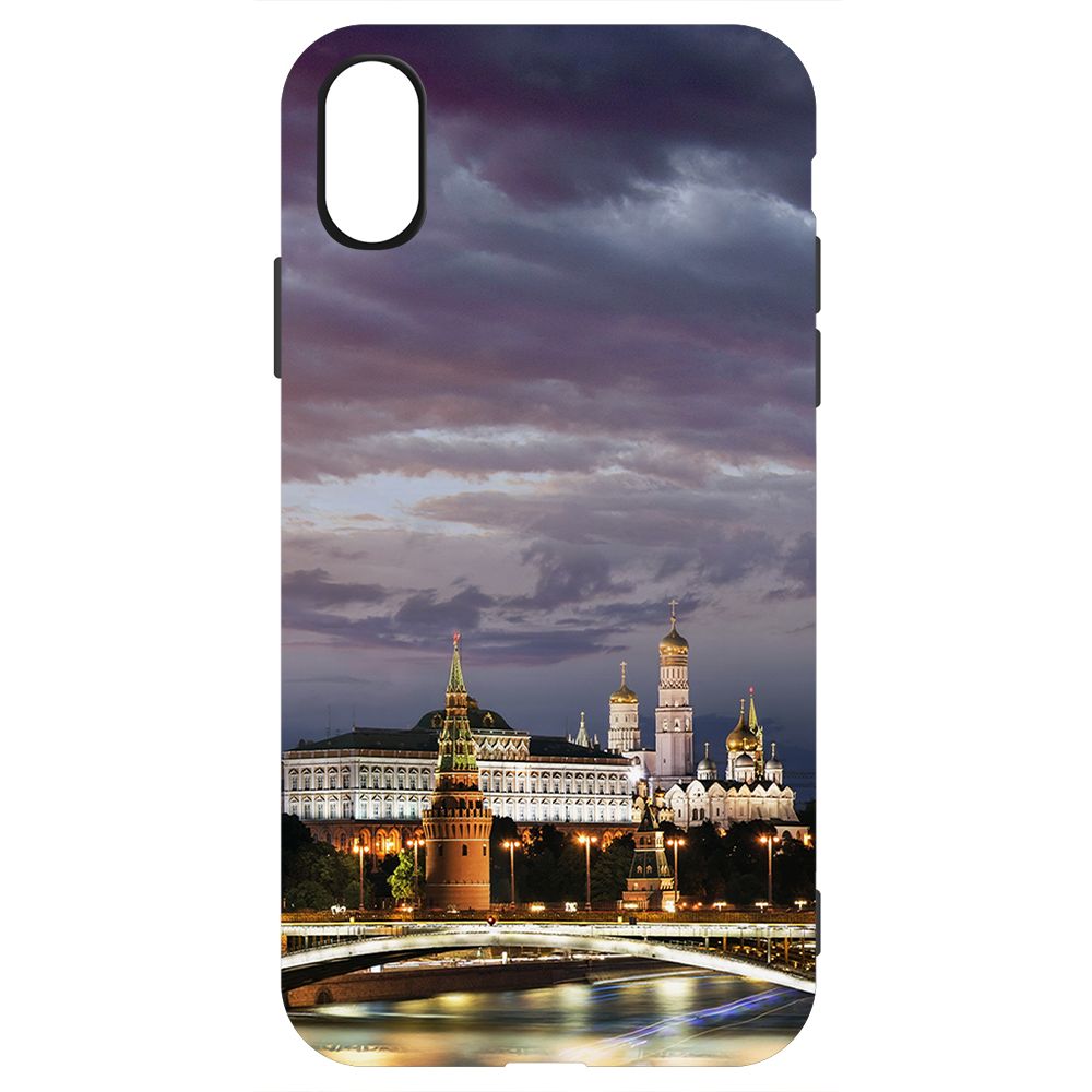 

Чехол-накладка Krutoff Soft Case Россия, Московский Кремль для iPhone XS черный