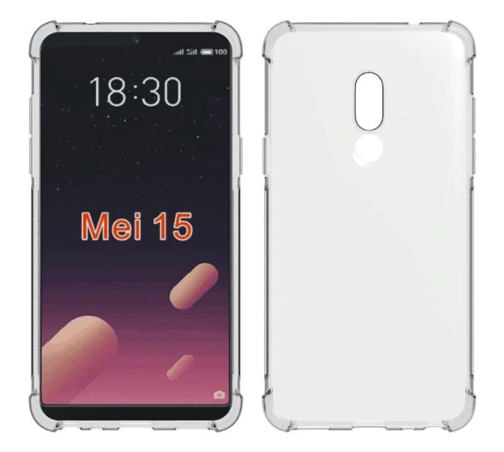 

Чехол задняя-панель-накладка-бампер Tocco для Meizu 15 с защитой углов противоударный, Прозрачный