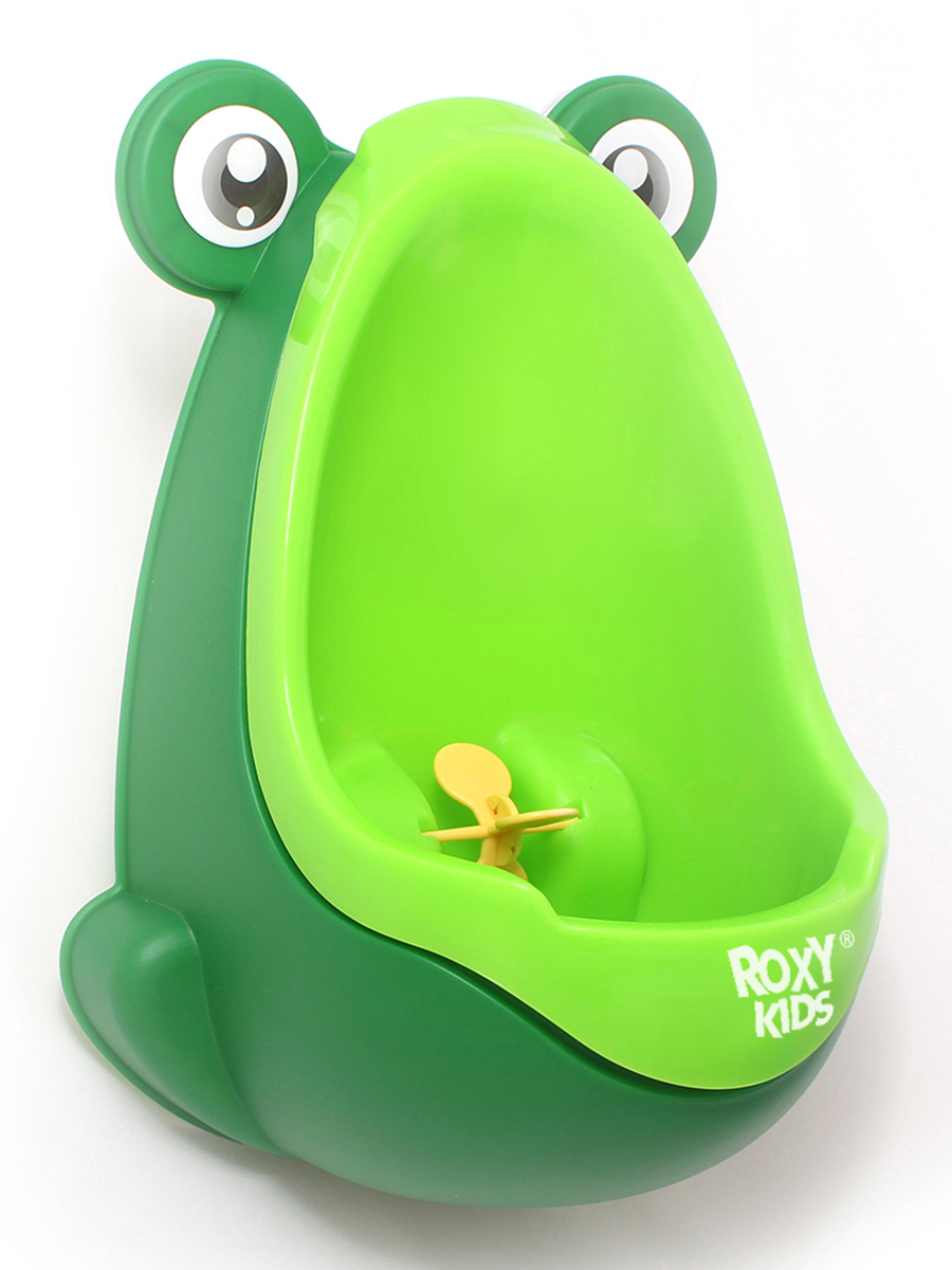фото Писсуар детский подвесной roxy-kids "лягушка с прицелом", цвет зеленый