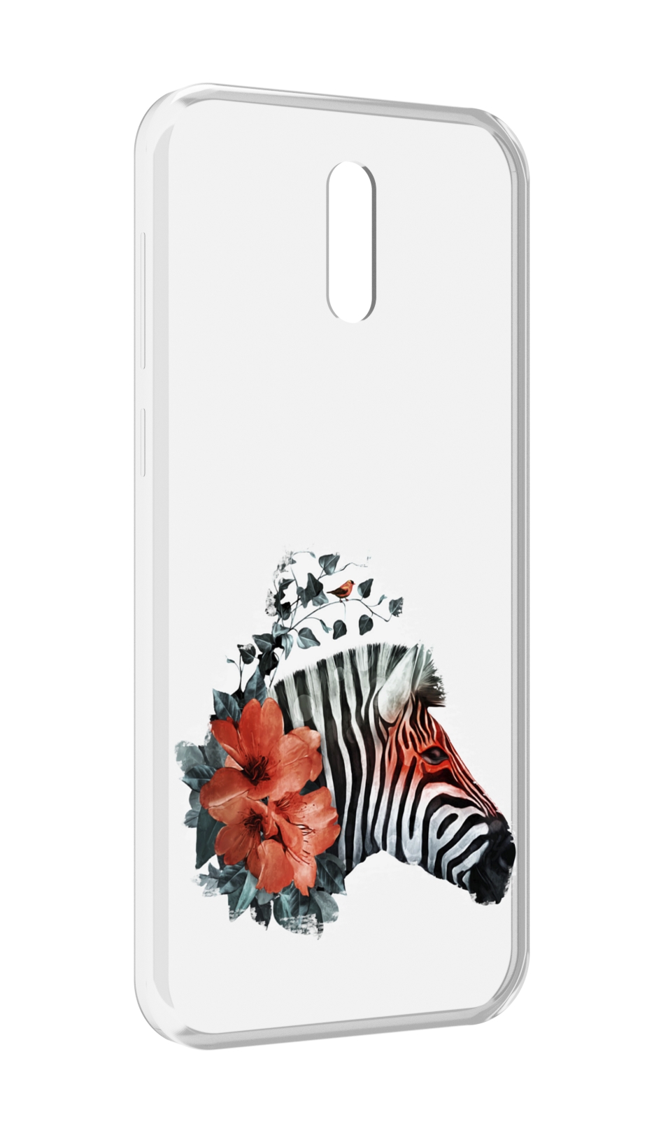

Чехол MyPads Зебра с цветами для Alcatel 3L (2019), Прозрачный, Tocco