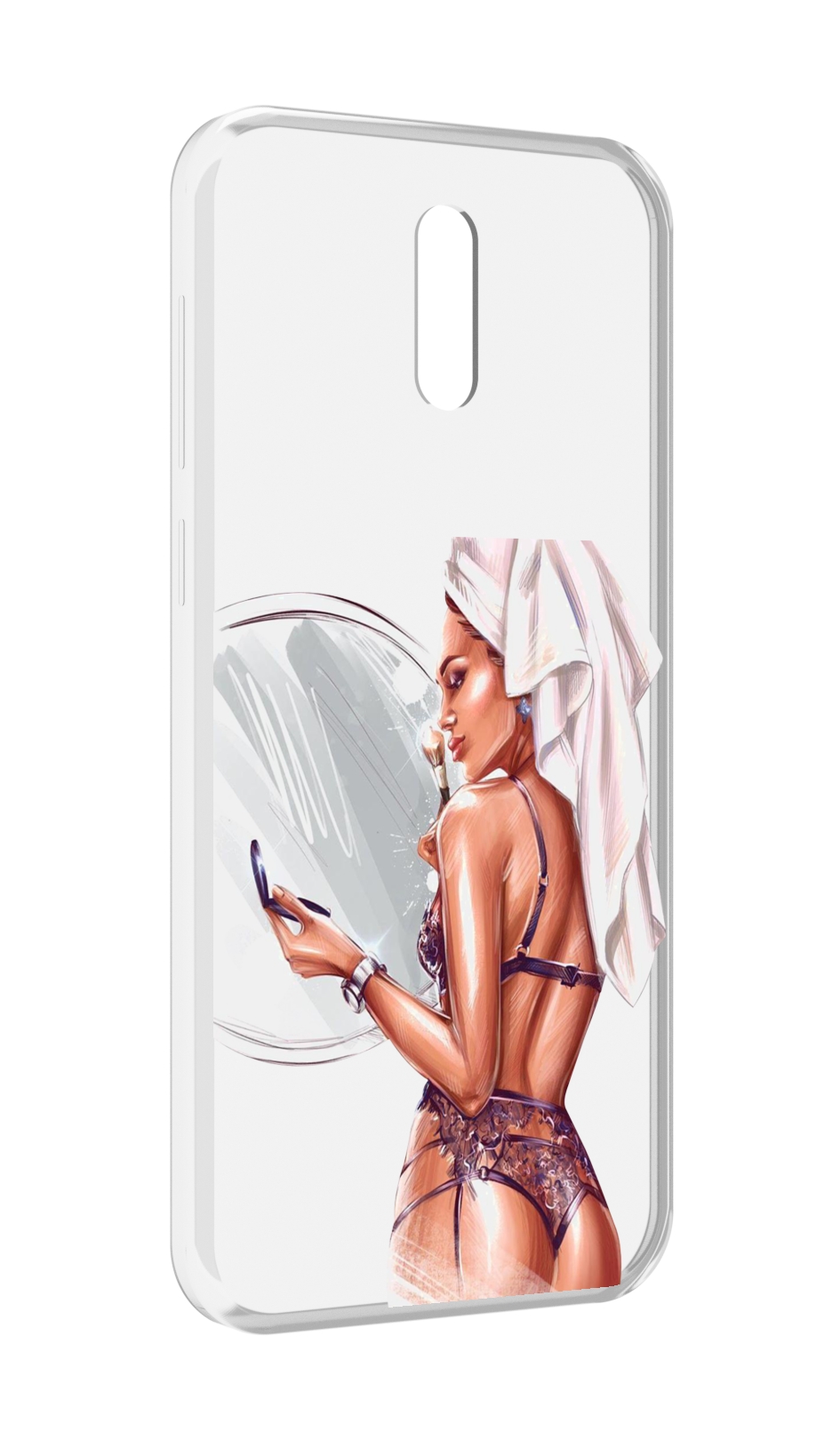 

Чехол MyPads Девушка-с-полотенцем женский для Alcatel 3L (2019), Прозрачный, Tocco