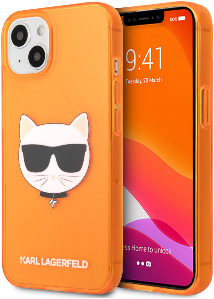 фото Чехол cg mobile karl lagerfeld tpu fluo choupette hard для iphone 13 mini klhcp13schtro