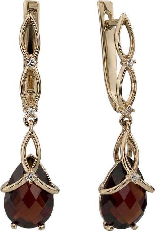 

Серьги женские из золота ALORIS 139НаногКц, гранат/фианит, 139НаногКц