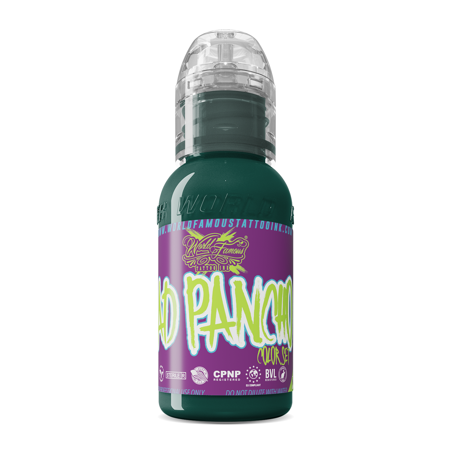 Краска World Famous Tattoo Ink Pancho Deep Green 1 унция  30 мл краска world famous tattoo ink pancho grey 4 унции 120 мл