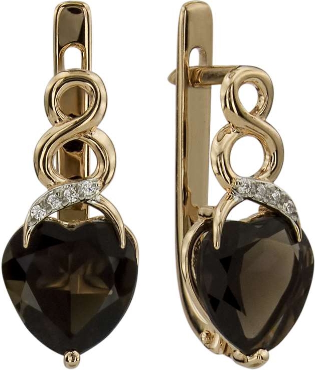 

Серьги женские из золота ALORIS 039РКц, фианит/раухтопаз, 039РКц