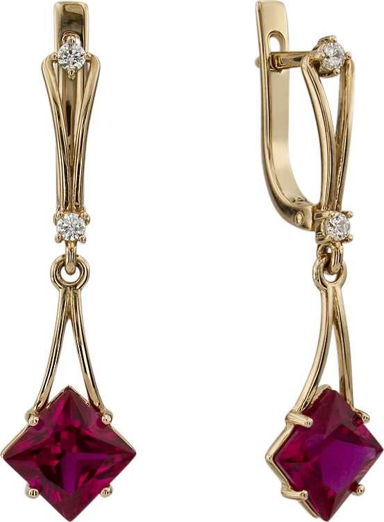 

Серьги женские из золота ALORIS 016НаноруКц, рубин/фианит, 016НаноруКц