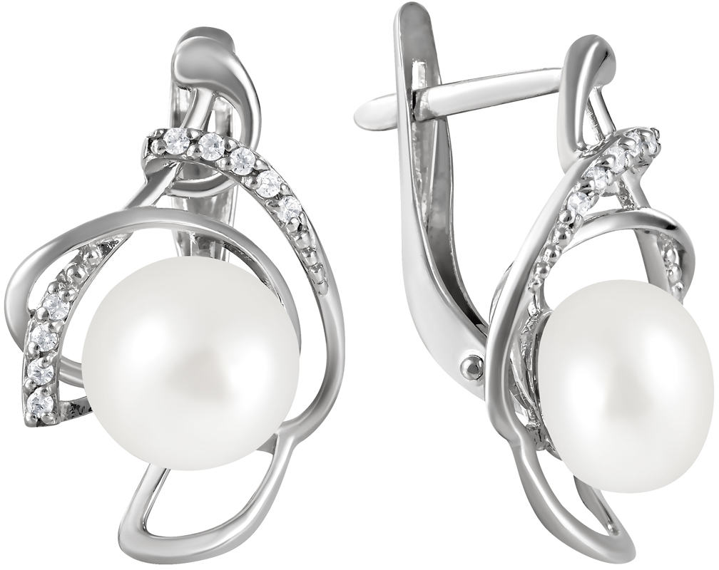 

Серьги женские из серебра Примаэксклюзив 290-5-371Р, жемчуг/фианит, 290-5-371Р