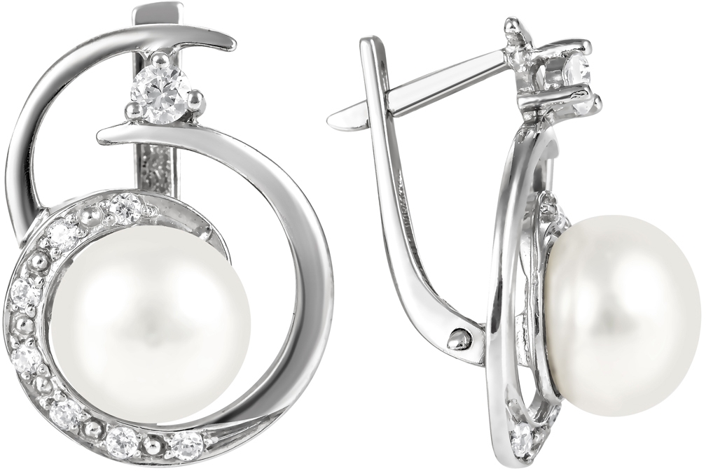 

Серьги женские из серебра Примаэксклюзив СЛ9288С, жемчуг/фианит, СЛ9288С