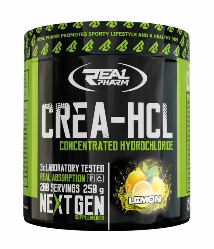 Креатин гидрохлорид Real Pharm, Crea-HCL-250g (Лимон)