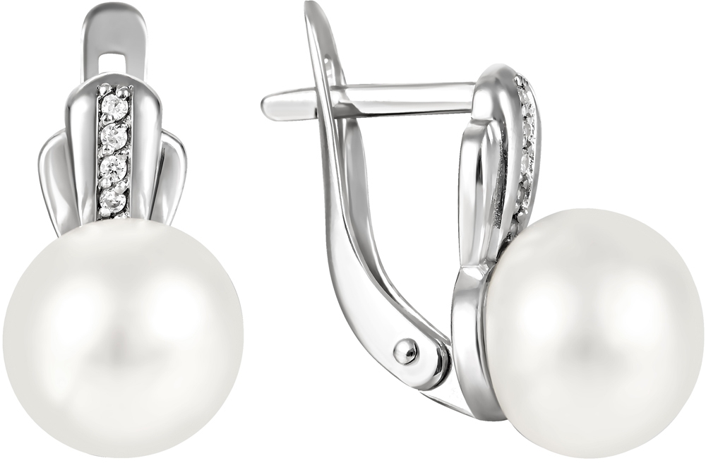 

Серьги женские из серебра Примаэксклюзив 290-5-680Р, жемчуг/фианит, 290-5-680Р
