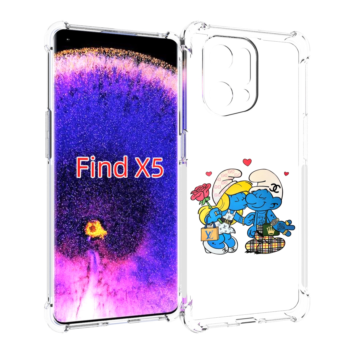 

Чехол MyPads модные-смурфики для Oppo Find X5, Прозрачный, Tocco