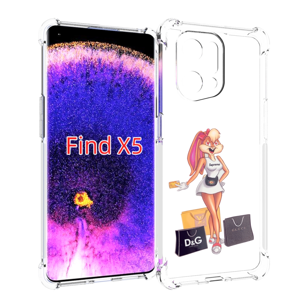 

Чехол MyPads модница-зайка женский для Oppo Find X5, Прозрачный, Tocco