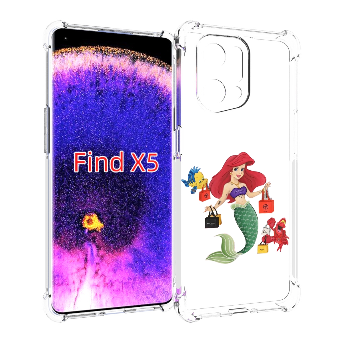 

Чехол MyPads модная-русалка женский для Oppo Find X5, Прозрачный, Tocco