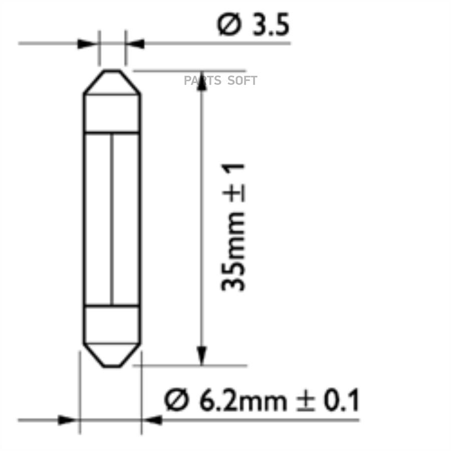 

Лампа 24V сигнальная Festoon T6,2x35