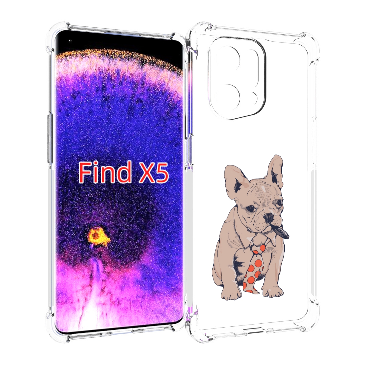 

Чехол MyPads бульдог с сигарой для Oppo Find X5, Прозрачный, Tocco