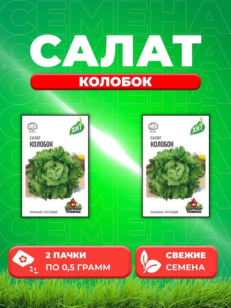 

Семена Салат Колобок 0,5 г кочанный, хрустящий, зеленый ХИТ 2уп