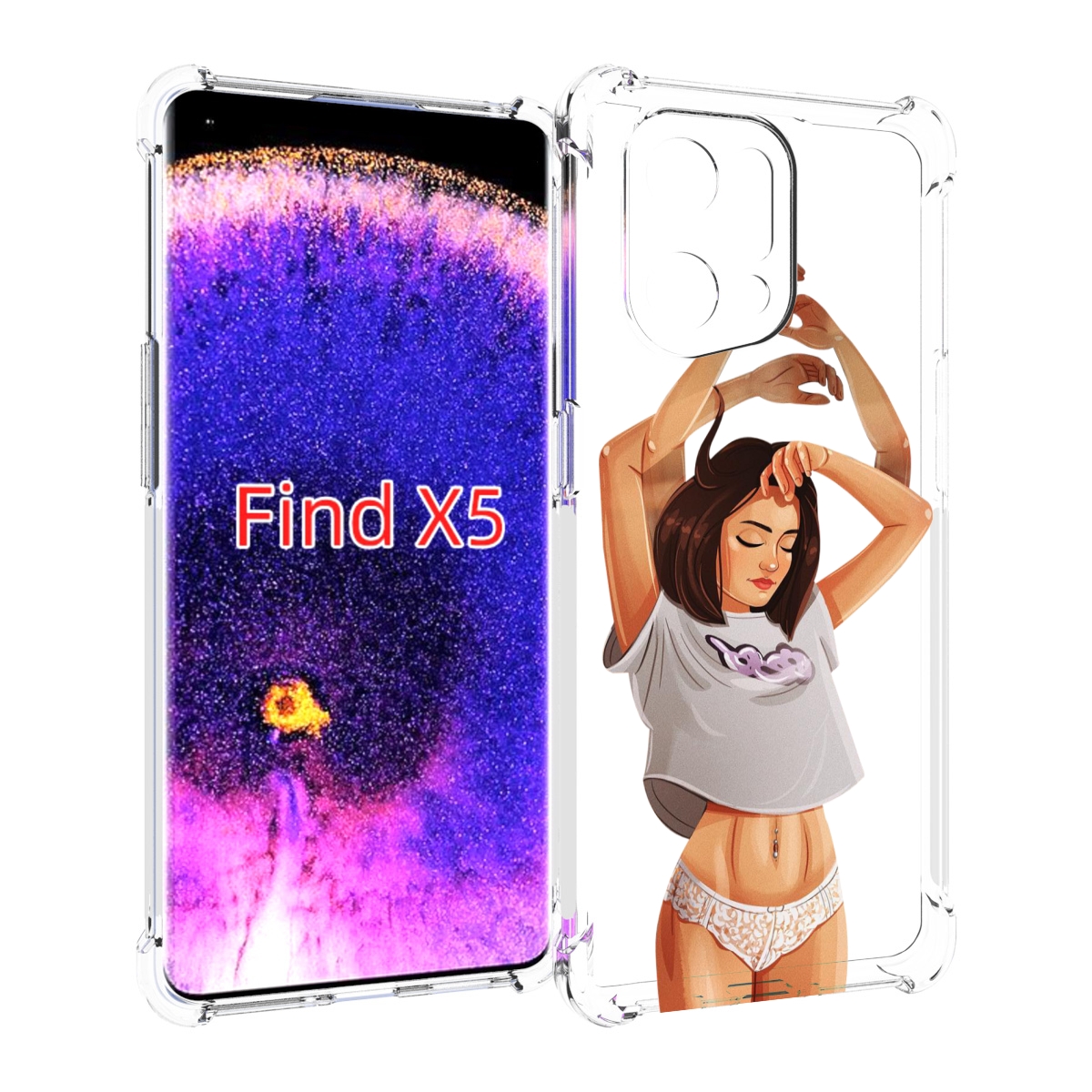 

Чехол MyPads много-рук женский для Oppo Find X5, Прозрачный, Tocco