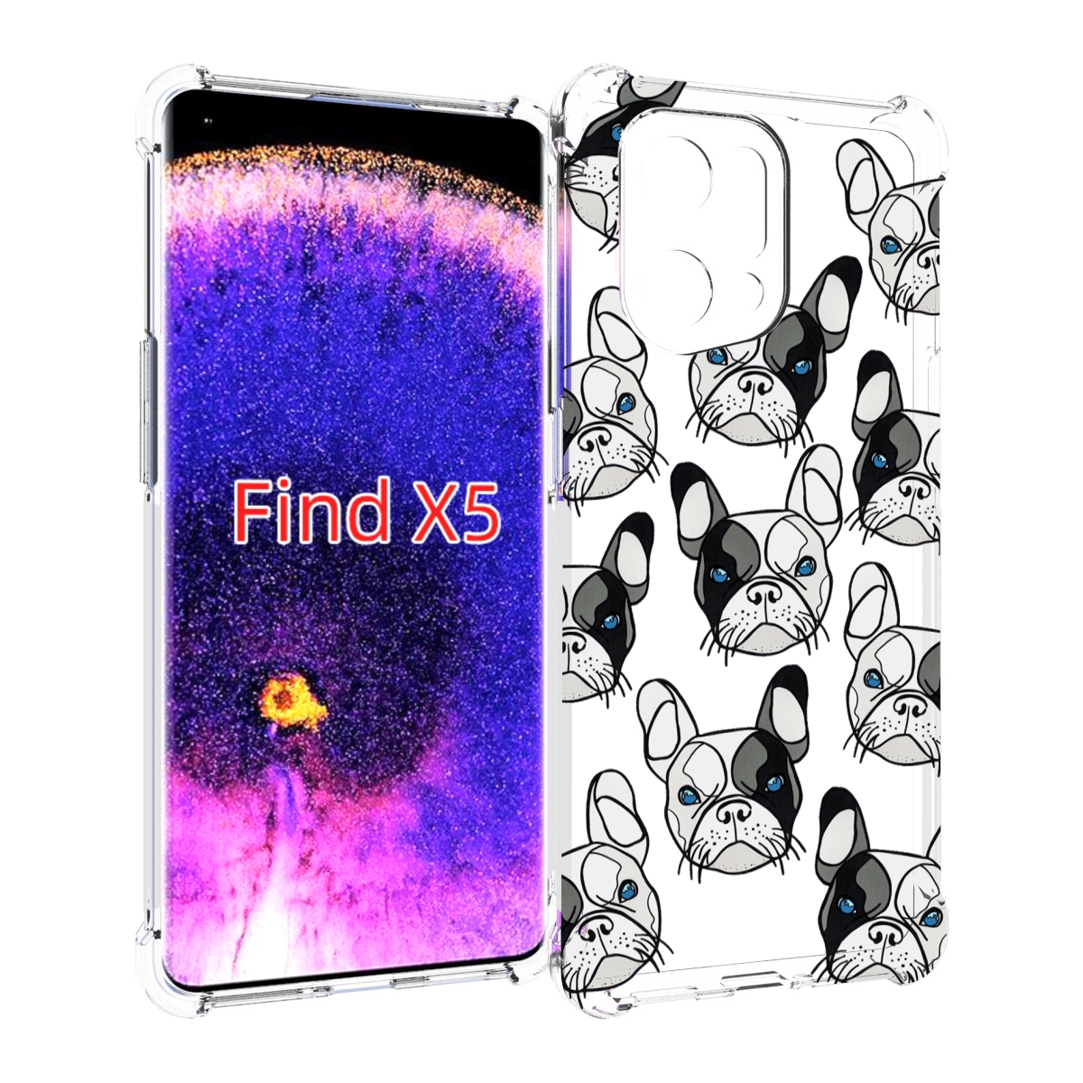 

Чехол MyPads мини-собачки-черно-белый для Oppo Find X5, Прозрачный, Tocco