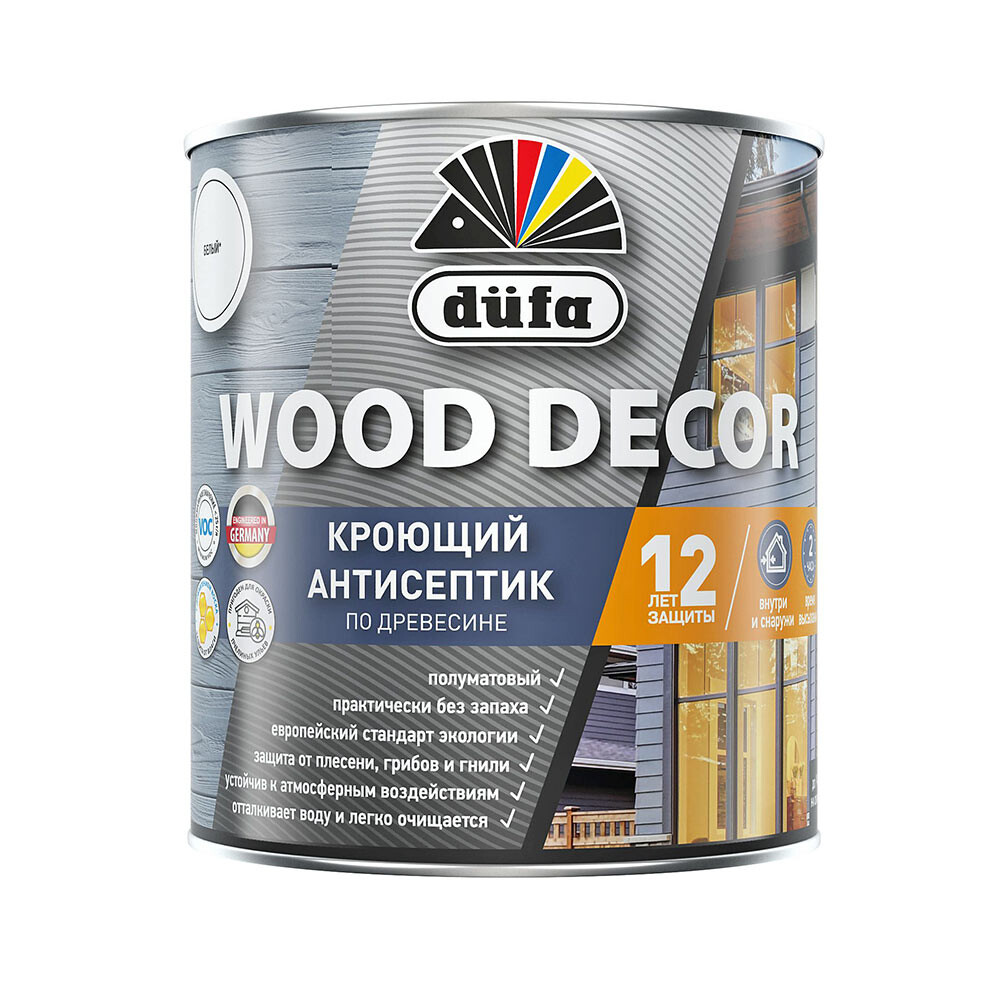 

Антисептик Dufa Wood Decor белый 0,9 л