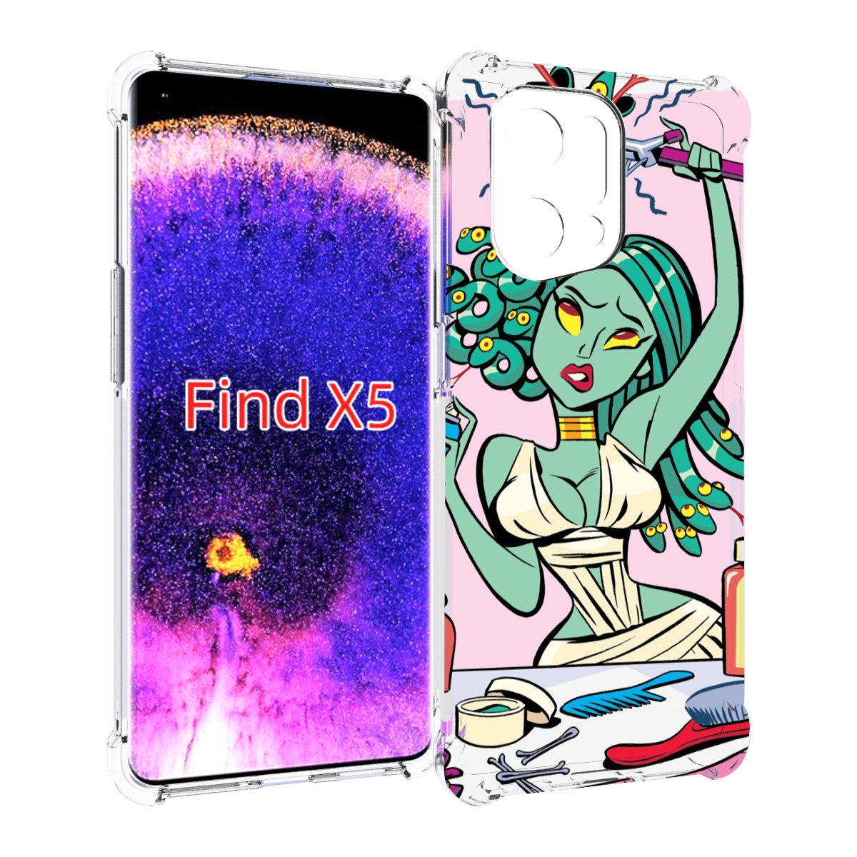 

Чехол MyPads медуза расчесывается женский для Oppo Find X5, Прозрачный, Tocco
