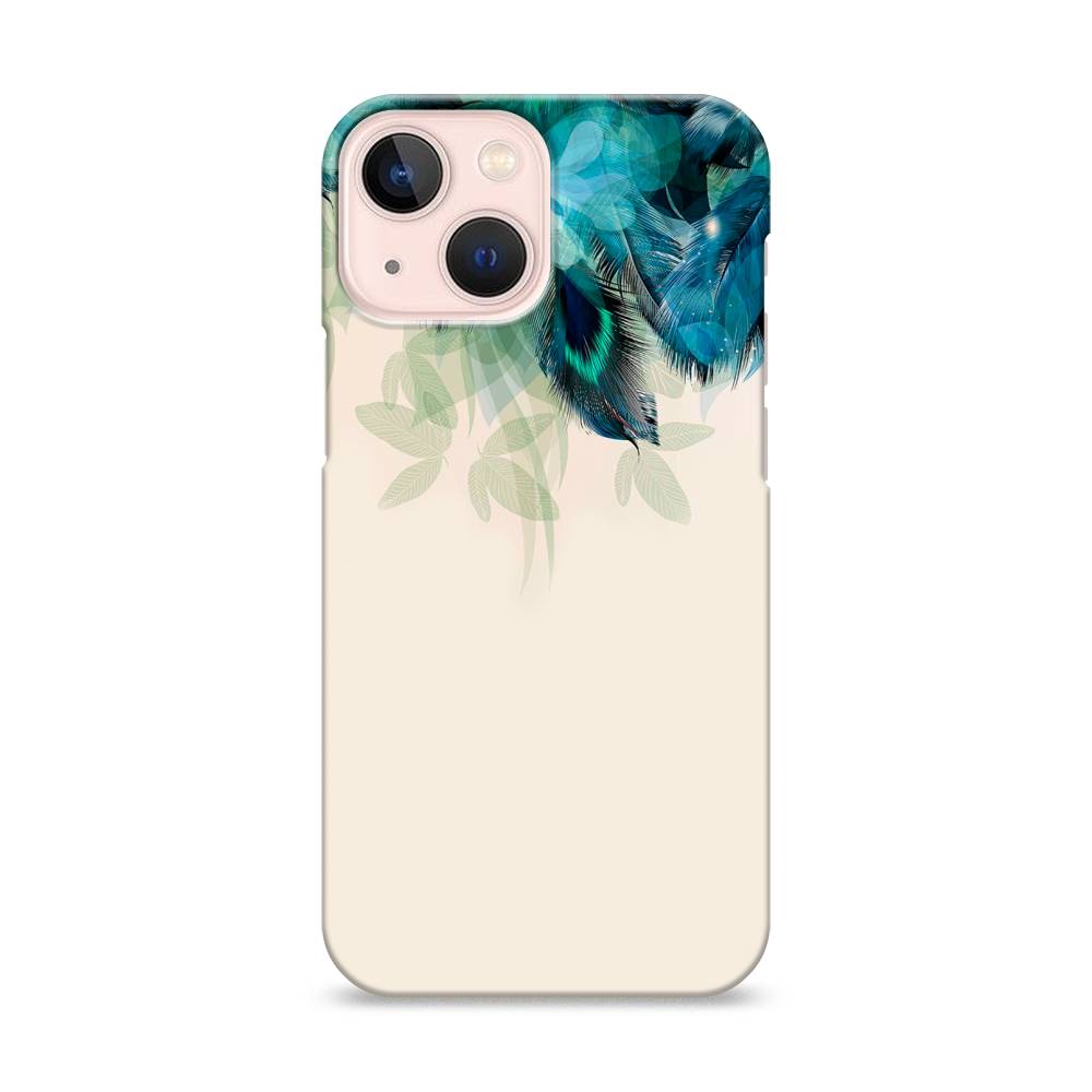 

Пластиковый чехол "Перья голубого цвета" на Apple iPhone 13 mini, 14120-1