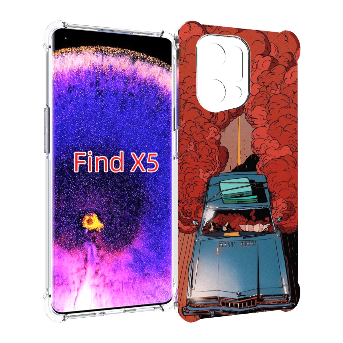 

Чехол MyPads машина мчится с дымком для Oppo Find X5, Прозрачный, Tocco