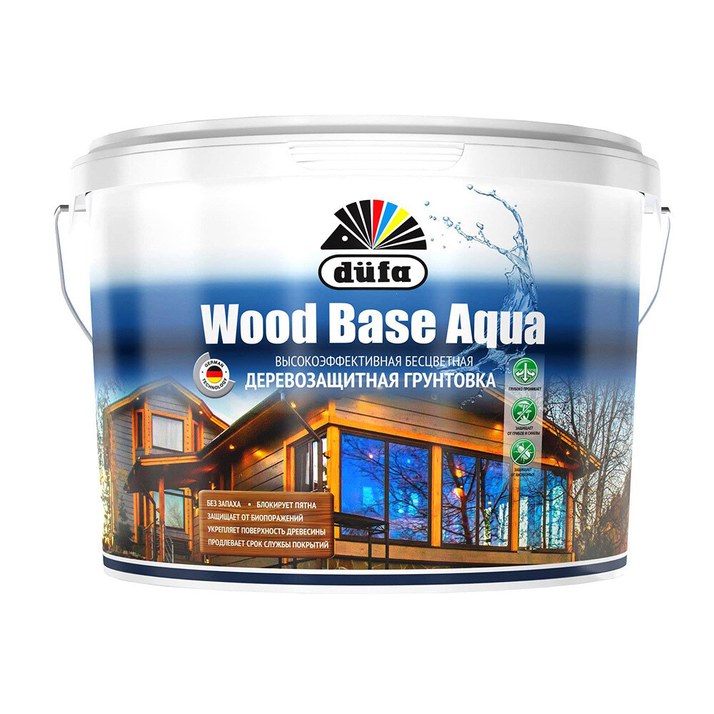 

Антисептик Dufa Wood Base бесцветный 9 л, Прозрачный