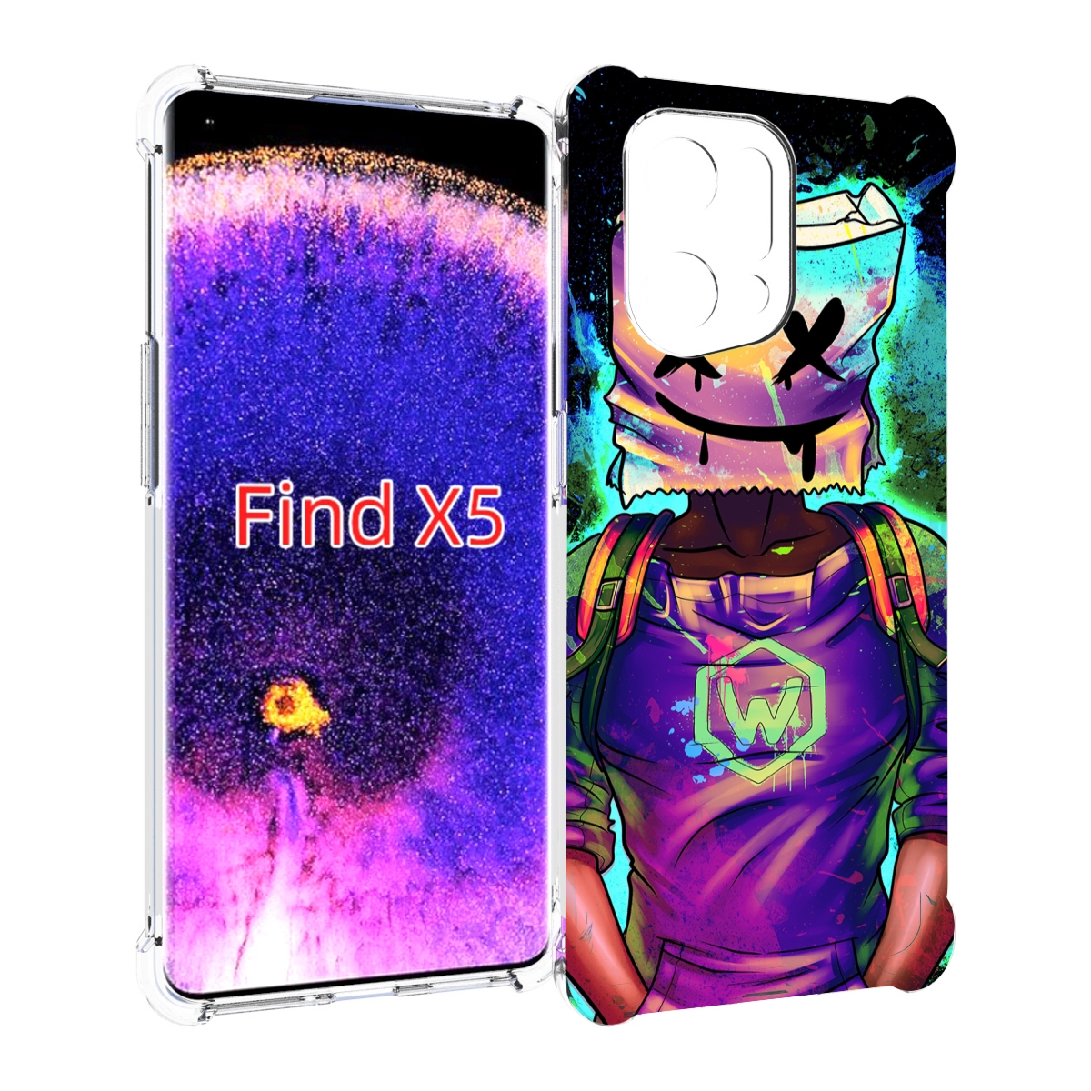 

Чехол MyPads маршмеллоу-глитч для Oppo Find X5, Прозрачный, Tocco
