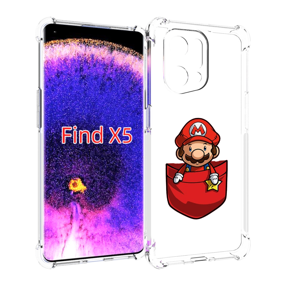 

Чехол MyPads марио в кармашке детский для Oppo Find X5, Прозрачный, Tocco