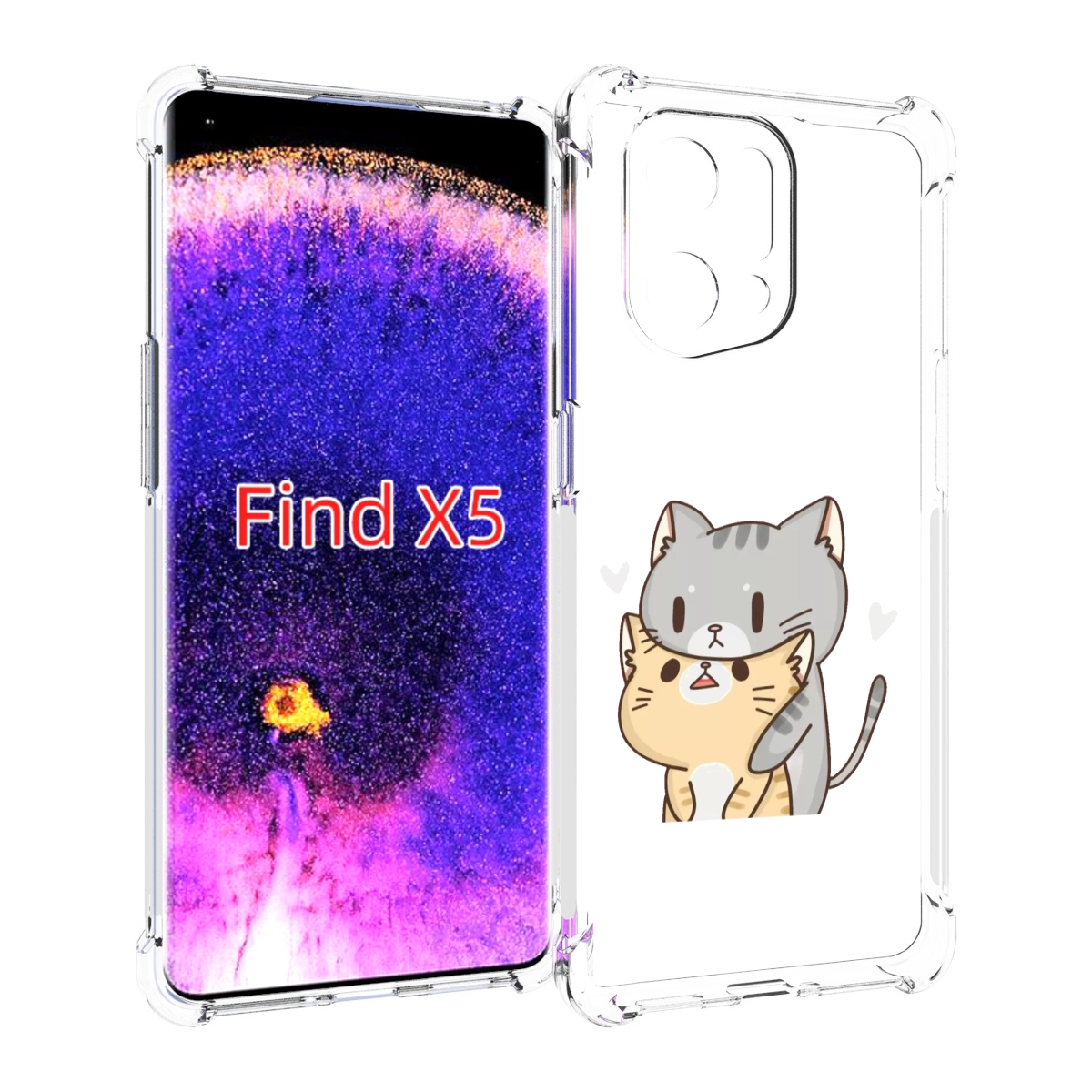 

Чехол MyPads любящие-коты для Oppo Find X5, Прозрачный, Tocco