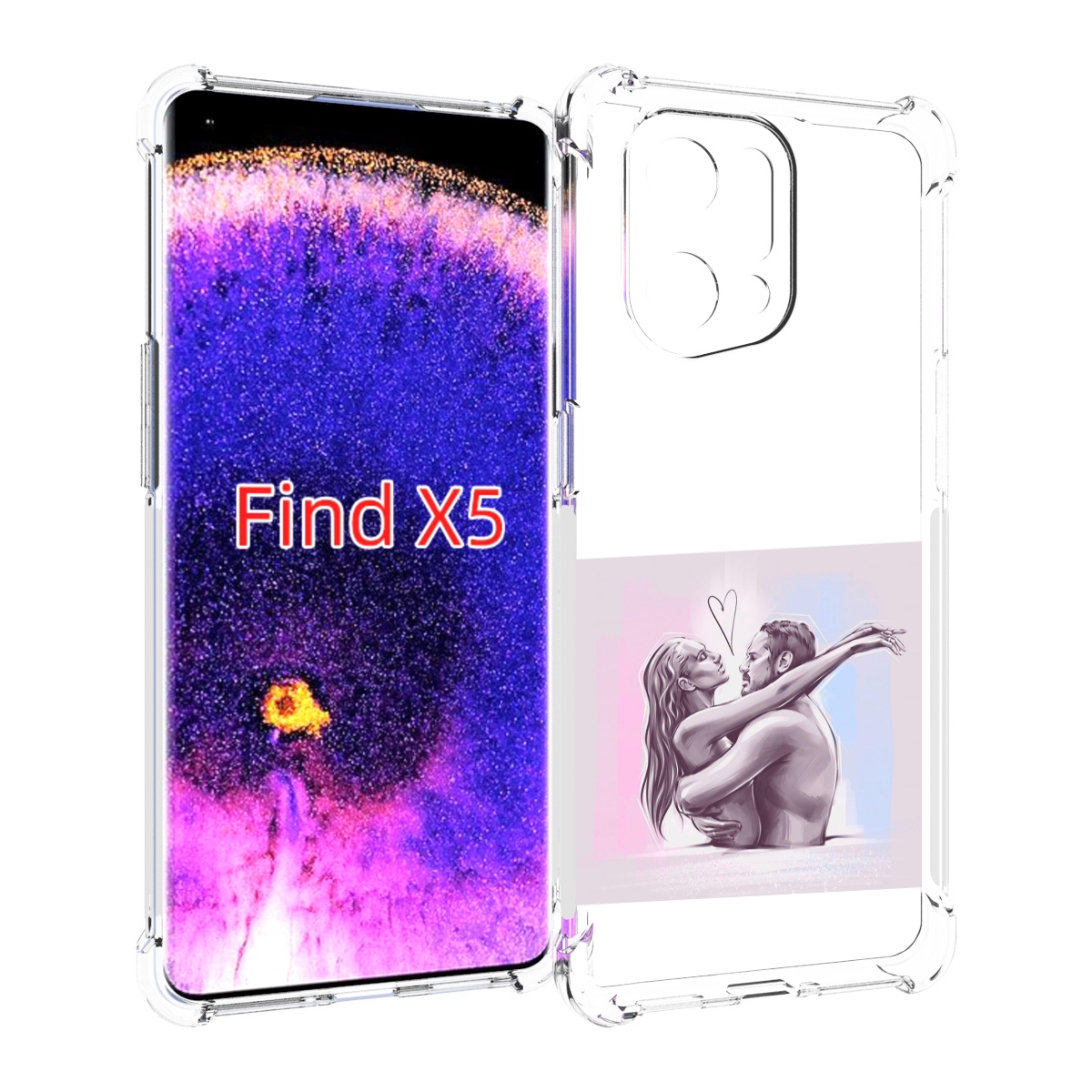 

Чехол MyPads любовные-тела для Oppo Find X5, Прозрачный, Tocco