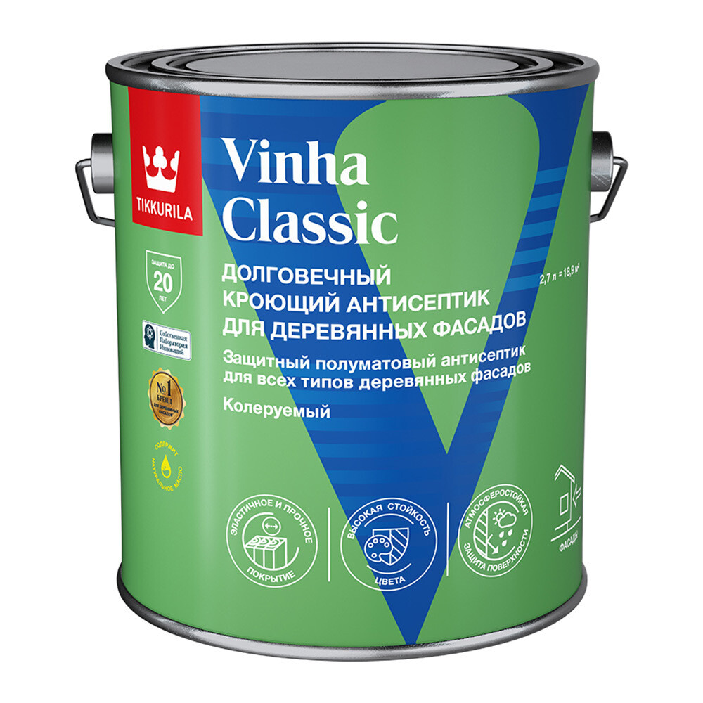 Антисептик Tikkurila Vinha Classic бесцветный 2,7л