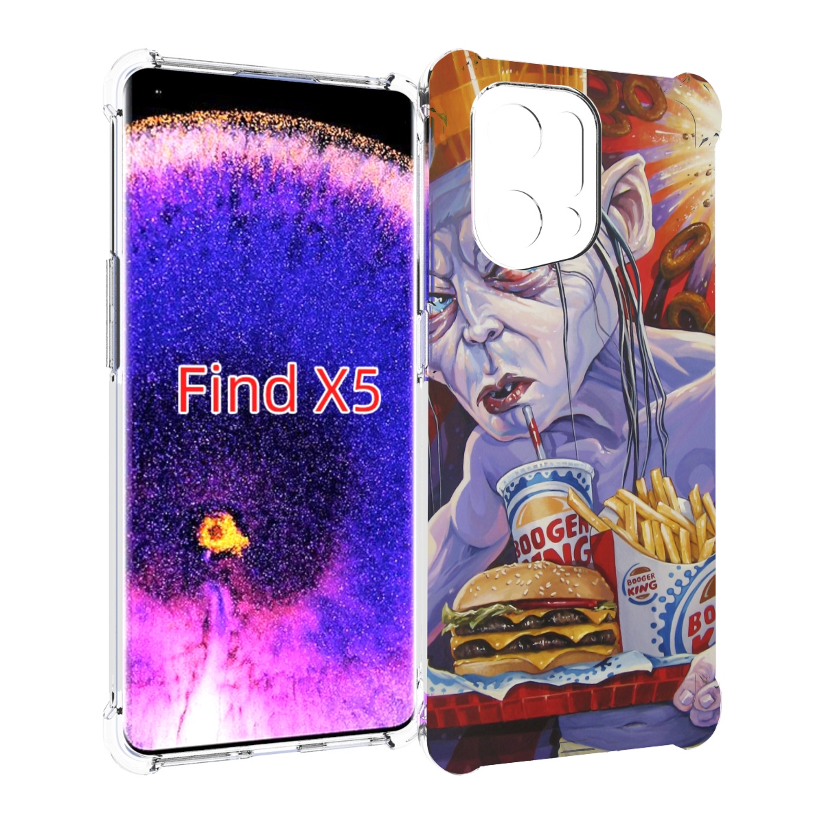 

Чехол MyPads любитель бургер кинга для Oppo Find X5, Прозрачный, Tocco