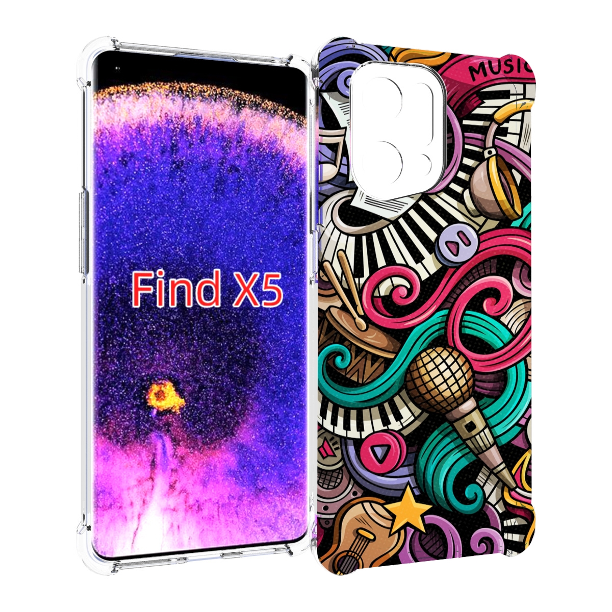 

Чехол MyPads любимая-музыка для Oppo Find X5, Прозрачный, Tocco
