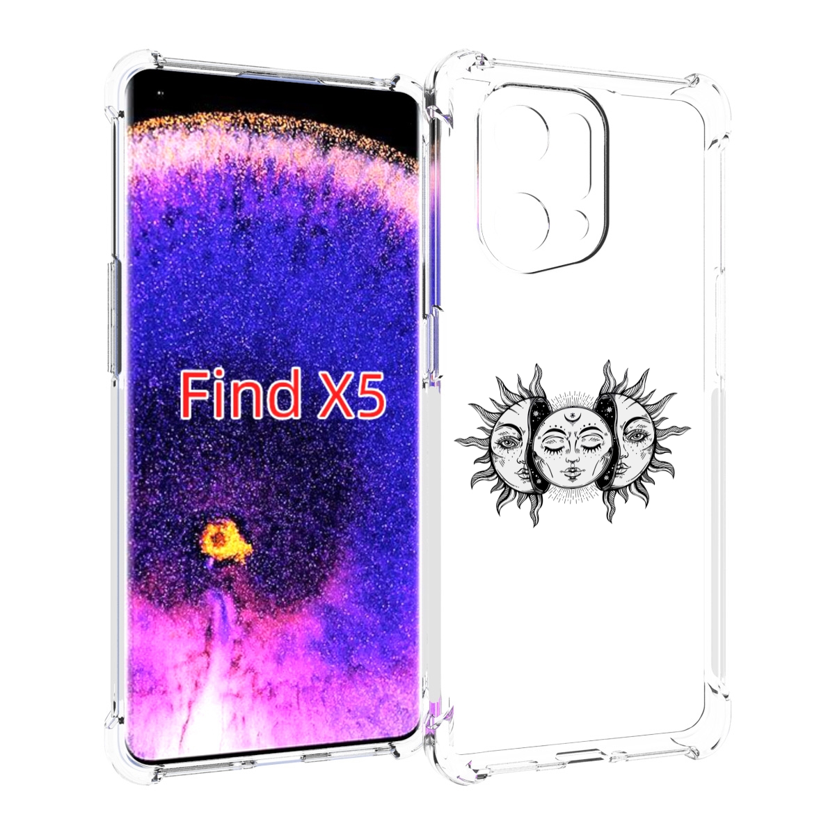 

Чехол MyPads луна-в-солнце для Oppo Find X5, Прозрачный, Tocco