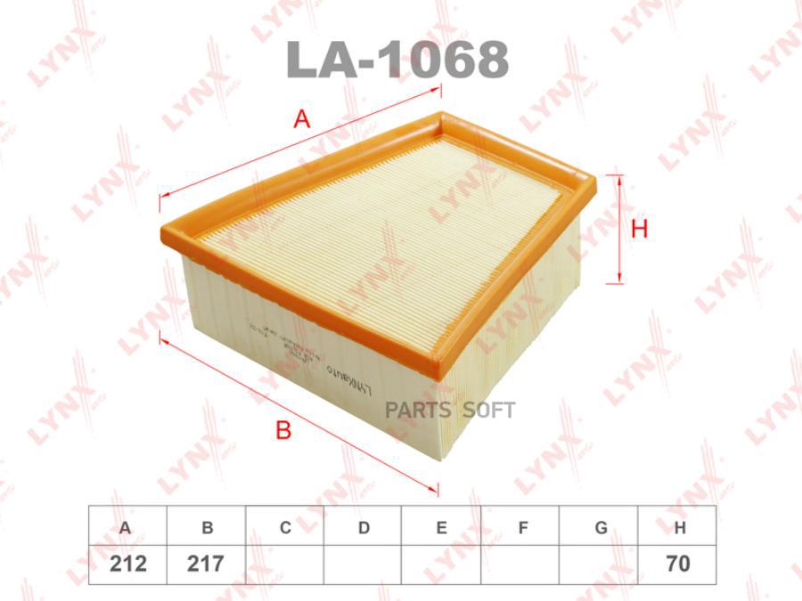 

Фильтр Воздушный Skoda Fabia I-Ii 1.4d-2.0 03-08 LYNXauto арт. LA1068