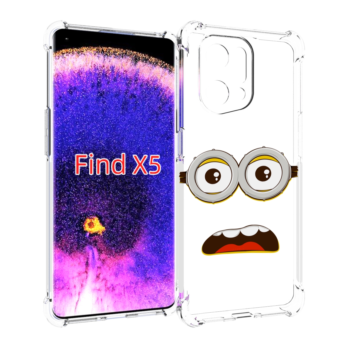 

Чехол MyPads лицо-миньона для Oppo Find X5, Прозрачный, Tocco