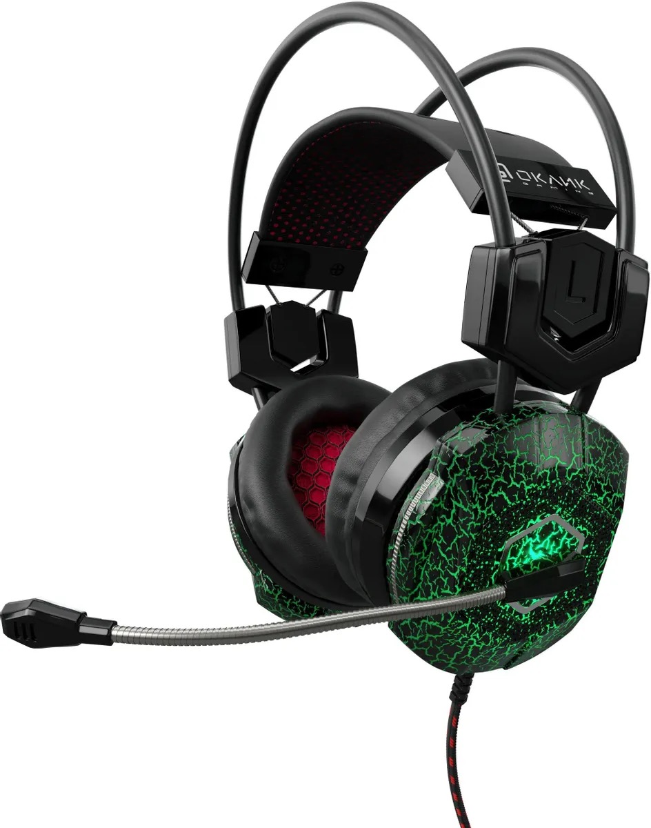 

Гарнитура игровая Oklick HS-L500G TOXIC, для компьютера, мониторные, проводные, черный, Гарнитура игровая Oklick HS-L500G TOXIC, для компьютера, мониторные, проводные, черный [472656]