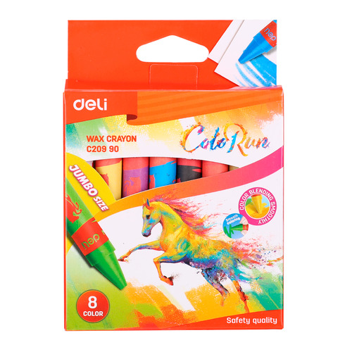 

Упаковка мелков восковых Deli Colorun EC20990 EC20990, 8 цветов, 24 упаковки, EC20990