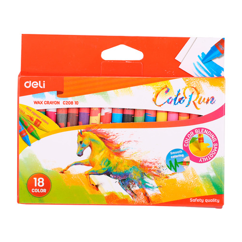 

Упаковка мелков восковых Deli Colorun EC20810 EC20810, 18 цветов, EC20810