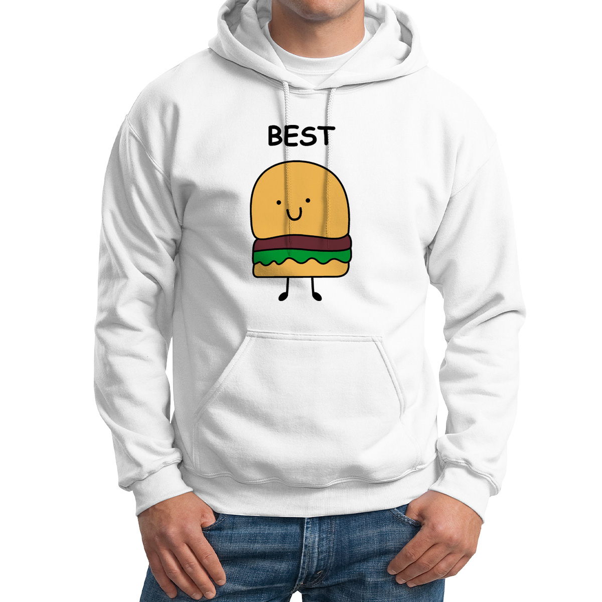 

Худи унисекс CoolPodarok Best лучший белое 52 RU, Белый, M0113882