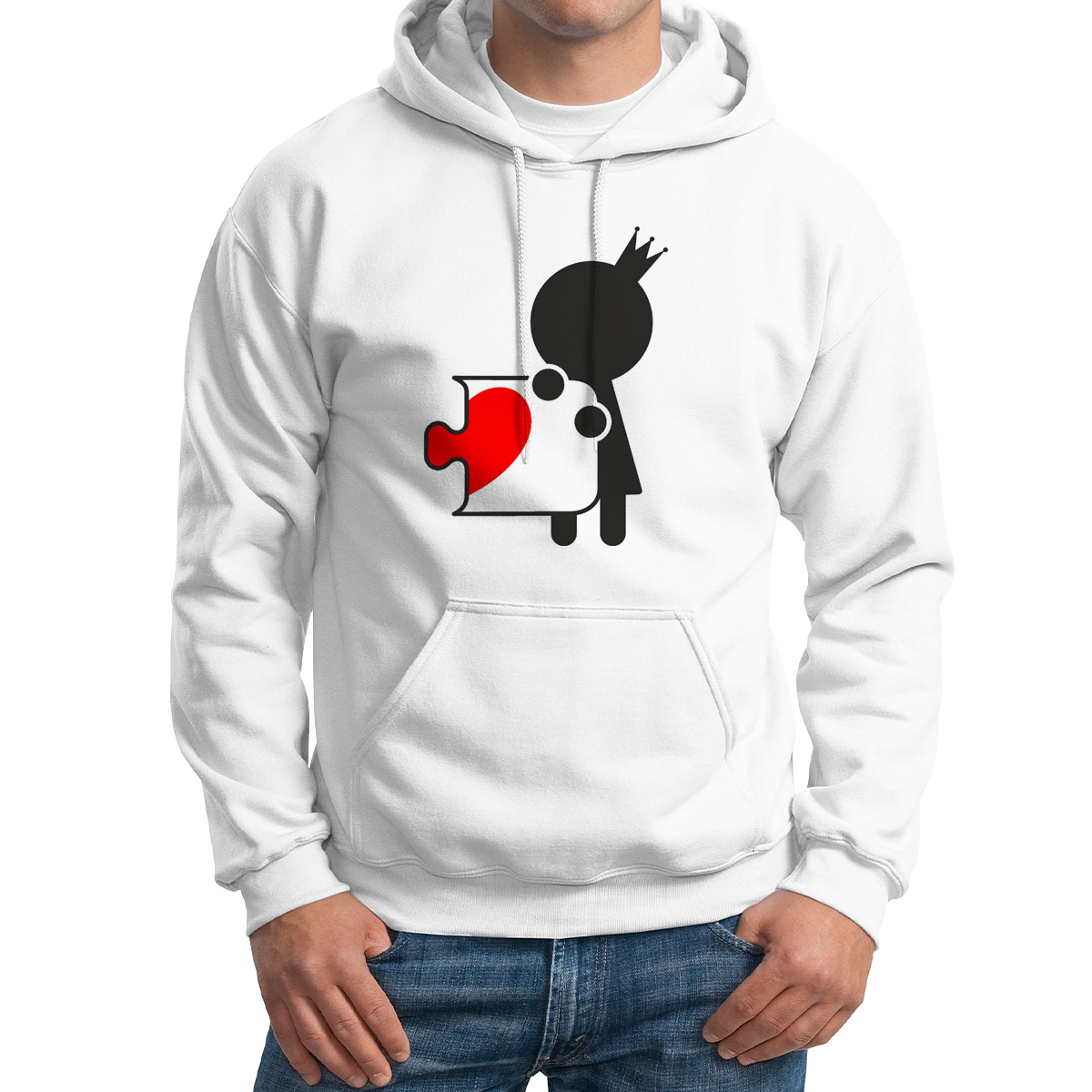

Худи унисекс CoolPodarok мозайка сердце белое 52 RU, M0113855