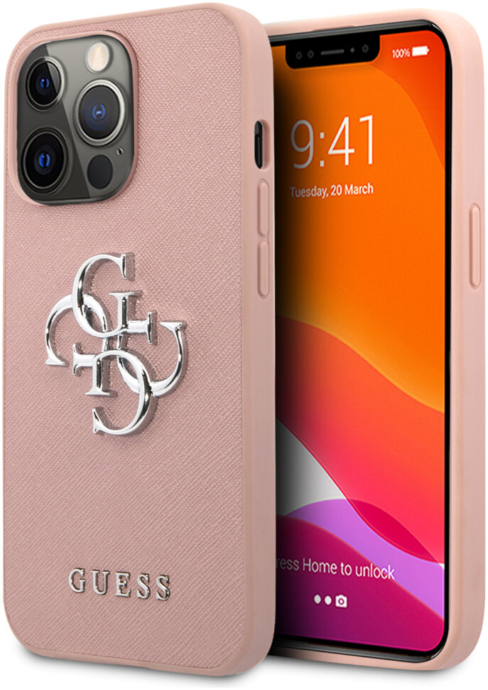 фото Чехол cg mobile guess pu saffiano 4g big metal logo hard для iphone 13 pro guhcp13lsa4gspi