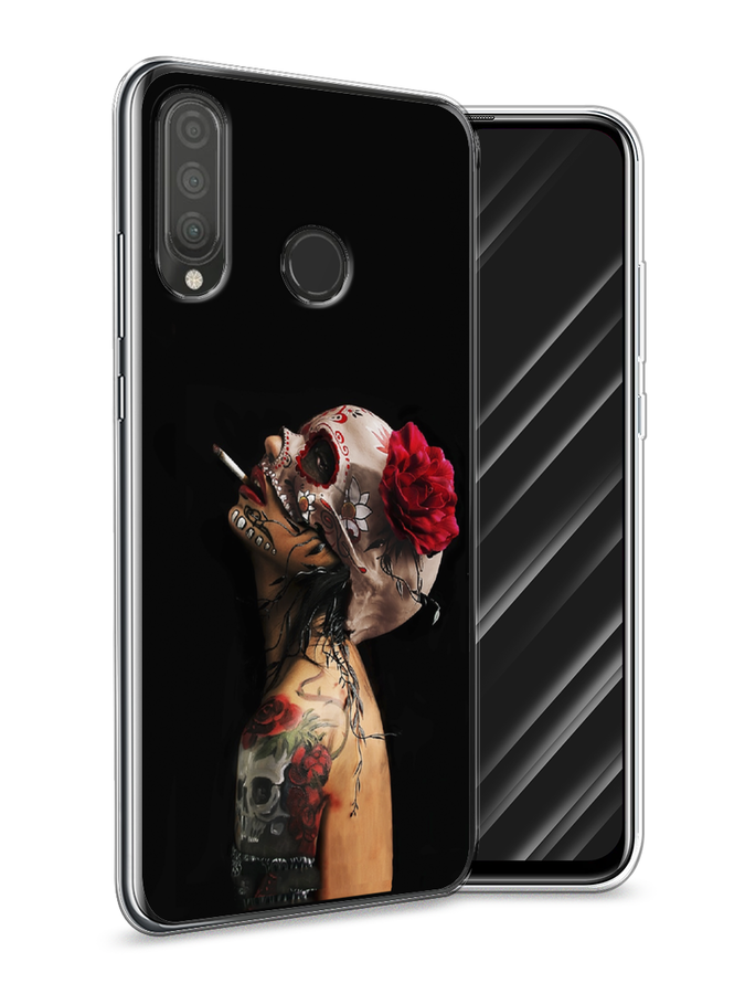 

Чехол Awog на Huawei P30 Lite "Девушка с черепом", Черный;красный;бежевый, 67950-9