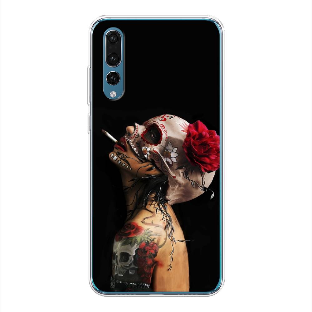 

Чехол Awog на Huawei P20 Pro "Девушка с черепом", Черный;красный;бежевый, 65050-9