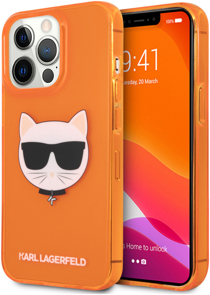 фото Чехол cg mobile karl lagerfeld tpu fluo choupette hard для iphone 13 pro max klhcp13xchtro