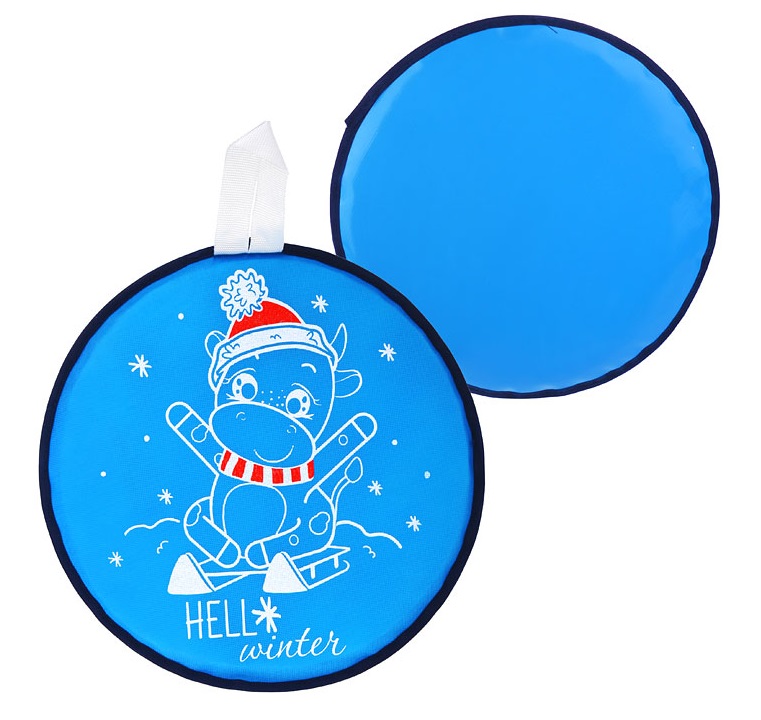 Сани-Ледянка ПК Лидер c принтом 34,5 см, голубой МТ13117