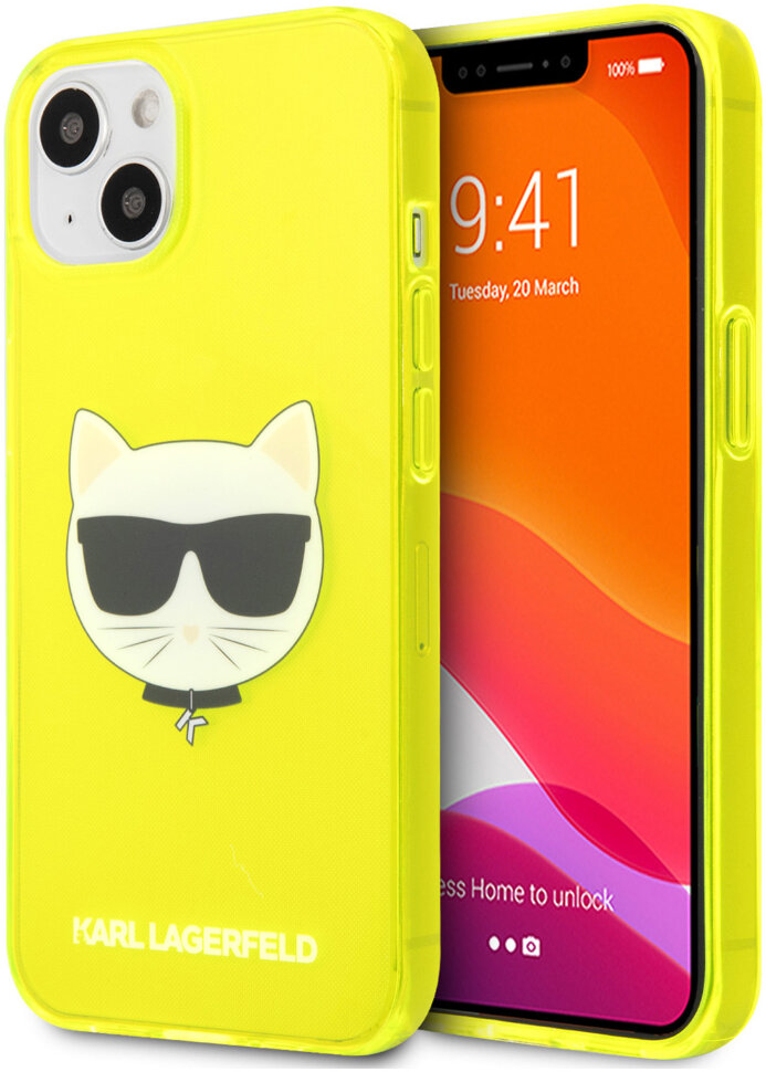 фото Чехол cg mobile karl lagerfeld tpu fluo choupette hard для iphone 13 klhcp13mchtry